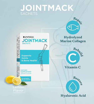 Unimack, Jointmack 10 Sachet Supports Joint Health By Collagen, Hyaluronic Acid, Vitamin C