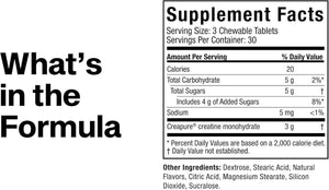 MuscleTech Creapure Creatine Chews - Creapure Monohydrate (90 chewable candies) Fruit punch
