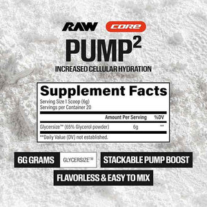 RAW Pump2 Pre Workout, Glycerol Pump, Pre Workout Supplement