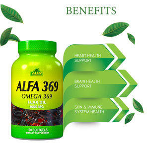 Alfa Vitamins Store Alfa 369 Flax Oil Supplement 1000 mg 100 Softgels