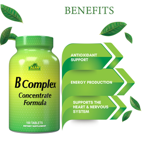 Alfa Vitamins B-Complex Formula Dietary Supplement 100 Tablets