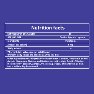 Dozova Melatonin-60 tablets back of pack