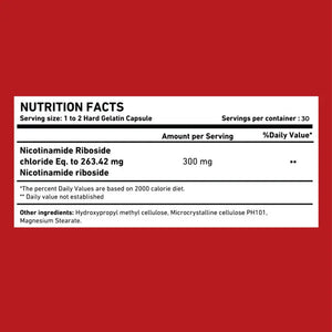 Dozova NAD+ support normal cellular nad levels and oxidative stress 30 tablets back of pack