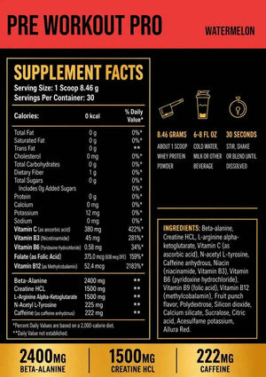 Watchme Pre Workout PRO watermelon ( 30 servings)