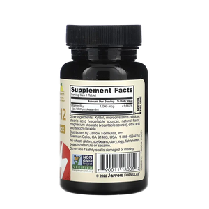 Jarrow Formulas Methyl b12 back of pack