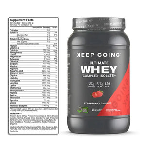 KEEP GOING Ultimate Whey Complex Isolate+ Strawberry Chunks 1kg - KleanSource