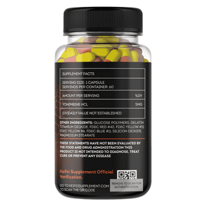 Keifei Supplement, Yohimbine, 60 Capsules, 60 Servings back of pack
