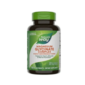 Nature's Way, Magnesium Glycinate Complex, 120 Vegan Tablets (110 mg per Tablet) - KleanSource