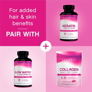 NeoCell Collagen Beauty For Hair, Skin and Nail Health, Fruit Punch, 60 Soft Chews - KleanSource