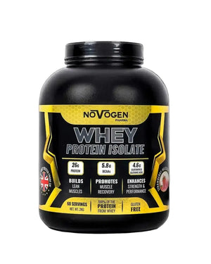 Novogen Whey Protein Isolate Cross-flow Micro-filtered Powder 2 kg strawberry