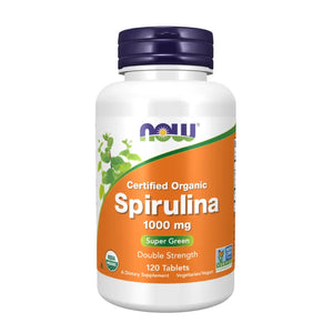 NOW Foods Spirulina 1000 mg (Double Strength), 120 Tablets NOW Foods