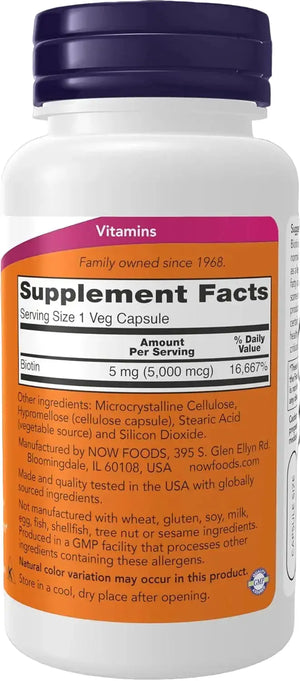 Now foods biotin 5000mcg 60 capsules 2