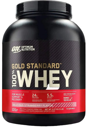 Optimum Nutrition Gold Standard 100% Whey Protein Powder 24g Protein 2.3kg( 71 - 74 servings) - KleanSource