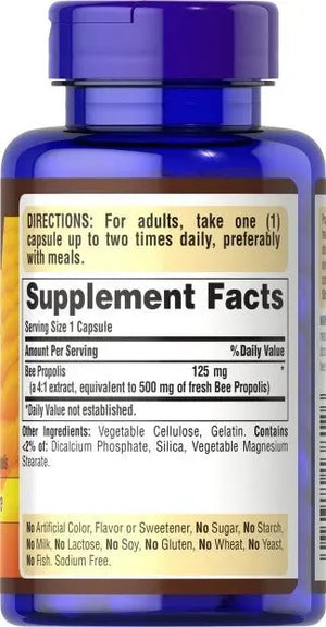 Puritan's Pride Bee Probolis 500 mg, 100 Capsules - KleanSource
