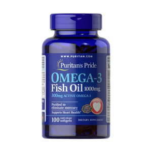 Puritan's Pride Omega - 3 Fish Oil 1000 mg, 100 Softgels - KleanSource