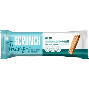 Scrunch Thins, Almond & Cashew with less than 110cal healthy snack bar (20g) - KleanSource