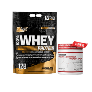 NUTREX WHEY 128 Servings + Free Creatine Bundle (Muscle building)