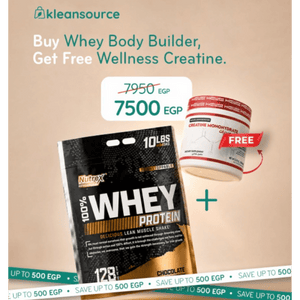 NUTREX WHEY 128 Servings + Free Creatine Bundle (Muscle building)