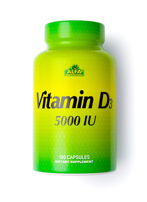 Alfa Vitamins Vitamin D3 5000 IU Dietary Supplement 100 Capsules