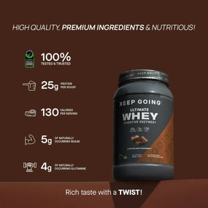 KEEP GOING ULTIMATE WHEY DIGESTIVE ENZYMES+ 25g Protein - KleanSource