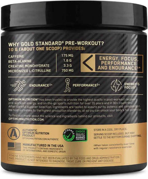Optimum Nutrition Gold Standard Pre-Workout with Creatine, Beta-Alanine, and Caffeine, 30 servings