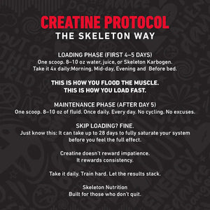 Skeleton Nutrition Micronized Creatine Monohydrate, 175 Servings back of pack