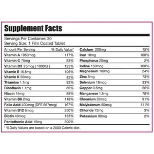 Limitless Woman Max Multivitamin and Minerals (100 Tablets) - KleanSource