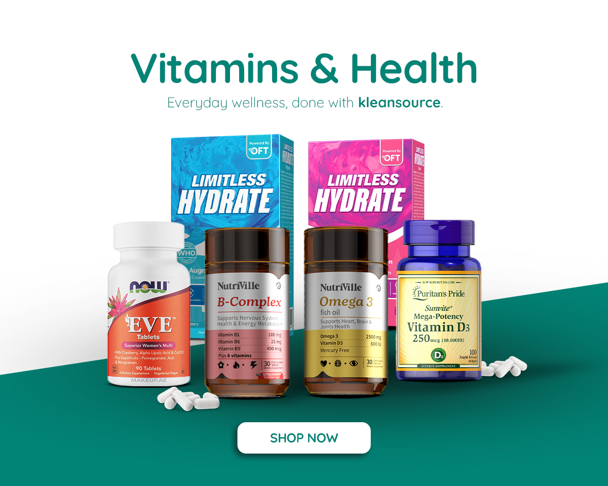 clean health products and skincare displayed in soft natural light on a white surface