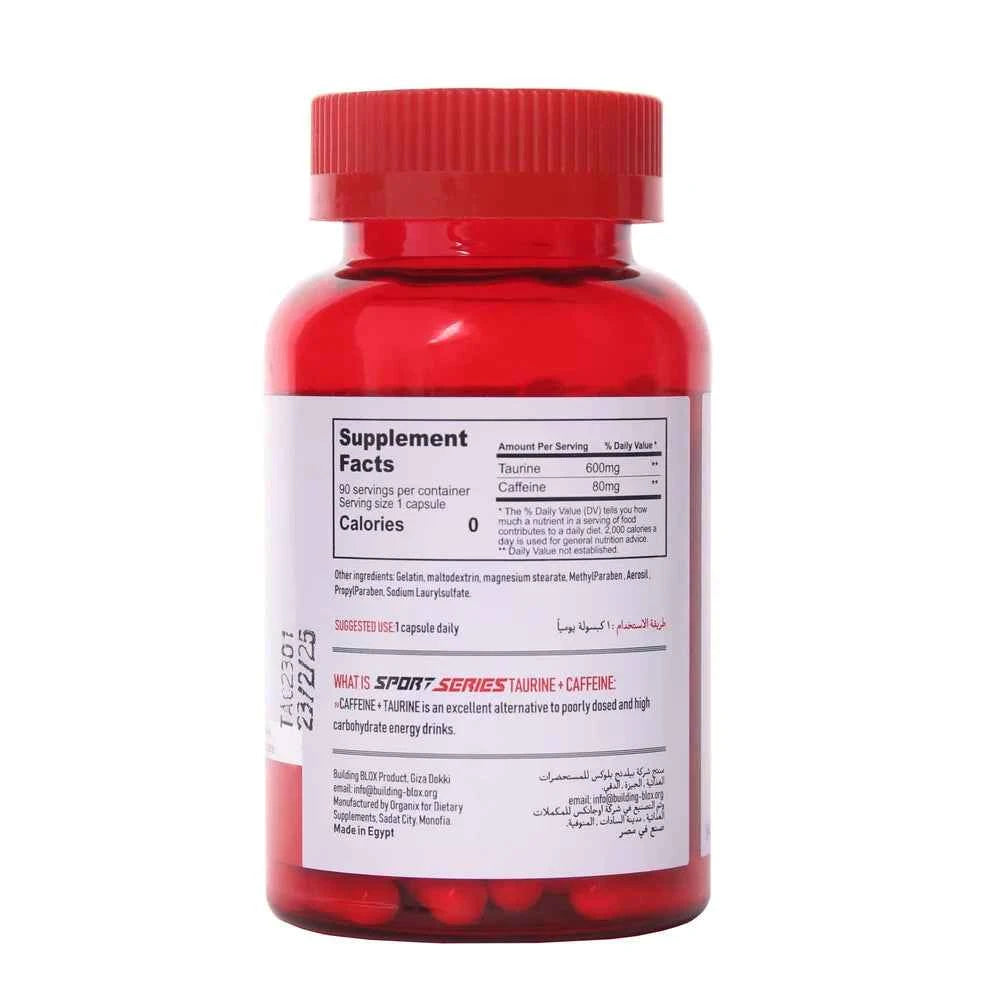 Sport Series Taurine + Caffeine 600 mg/80 mg- 90 Capsules