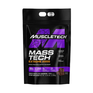 Muscletech MASS TECH EXTREME 2000 HIGH PROTIEN MASS GAINER, 80G protein (5.44kg) Muscletech
