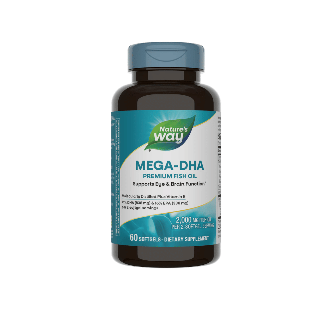 NATURE'S WAY MEGA DHA 2000 MCG, Mega Fish Oil, 60 CAP