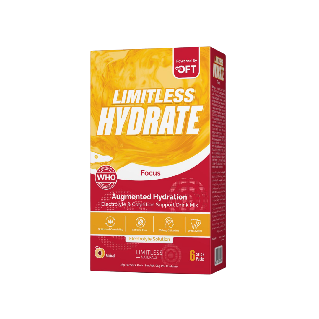Limitless Hydrate Electrolyte Solution- 6 Sachets Pack, Glow ( Apricot)
