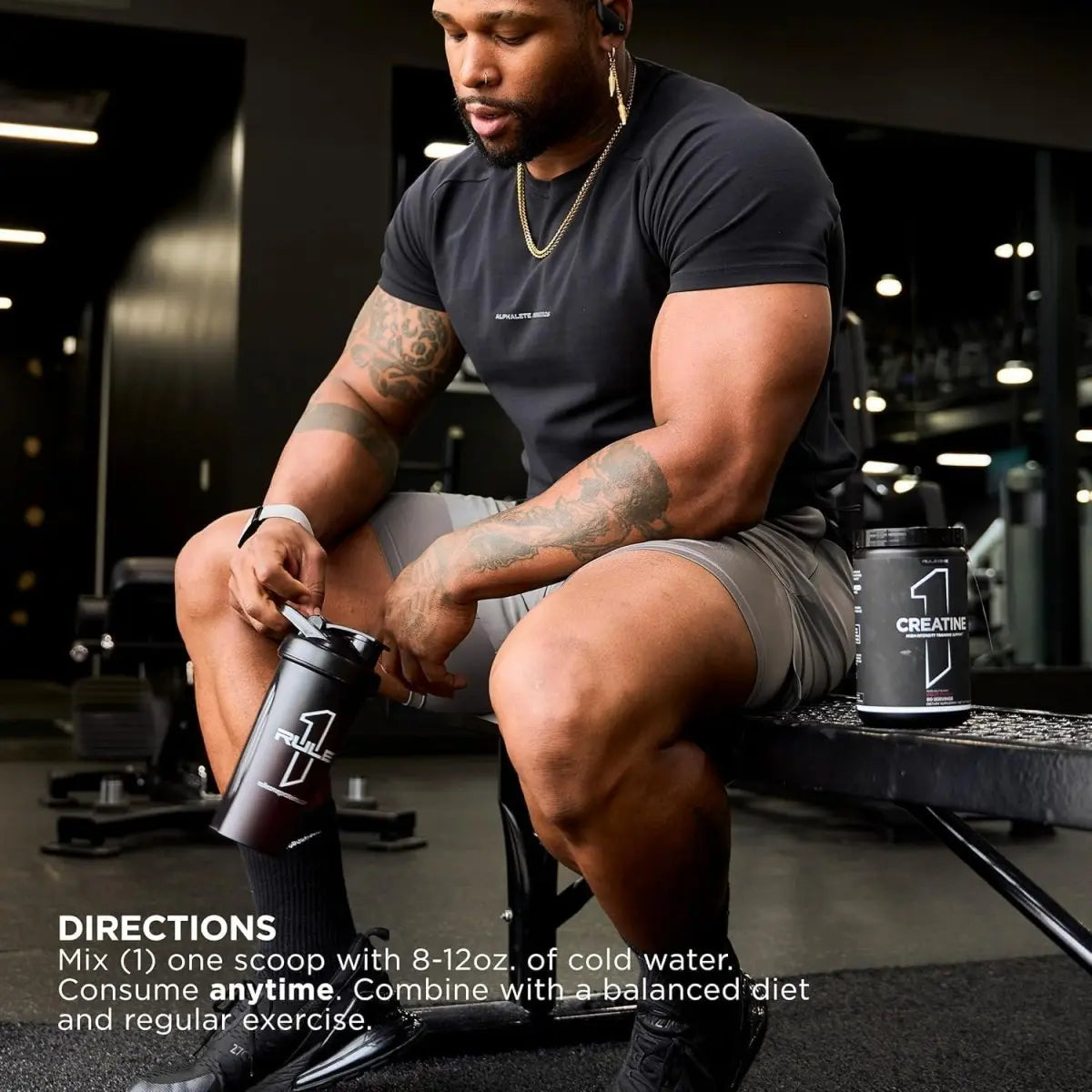 Rule1 Creatine Monohydrate 5g, Unflavored, 75 Servings - KleanSource