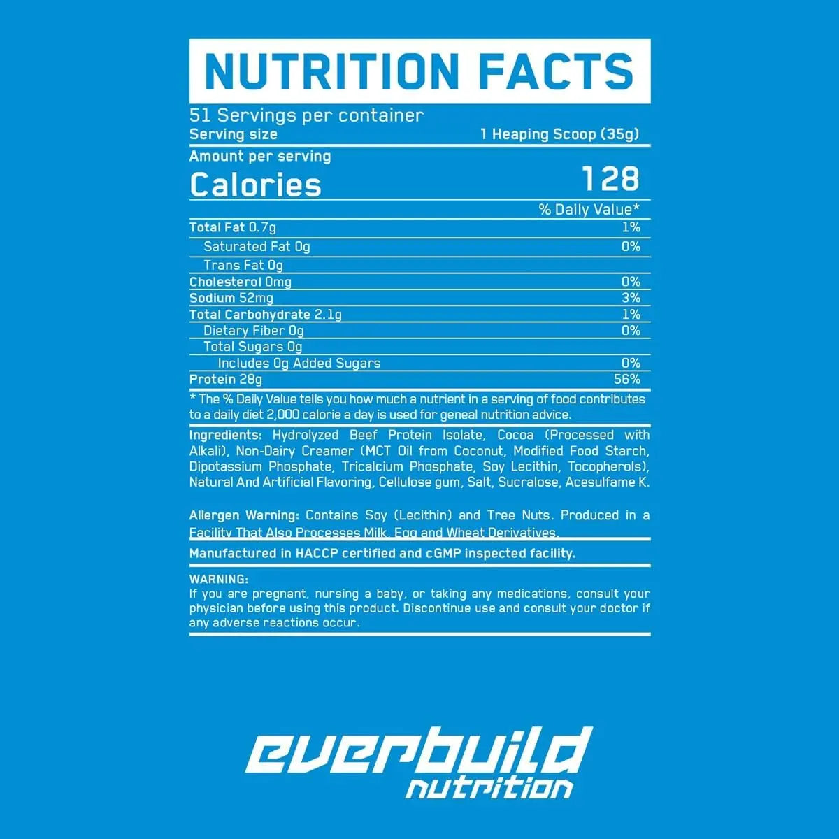 EverBuild Nutrition Ultra Premium 100% Beef Proten Isolate,  25 servings ( chocolate) Everbuild nutrition