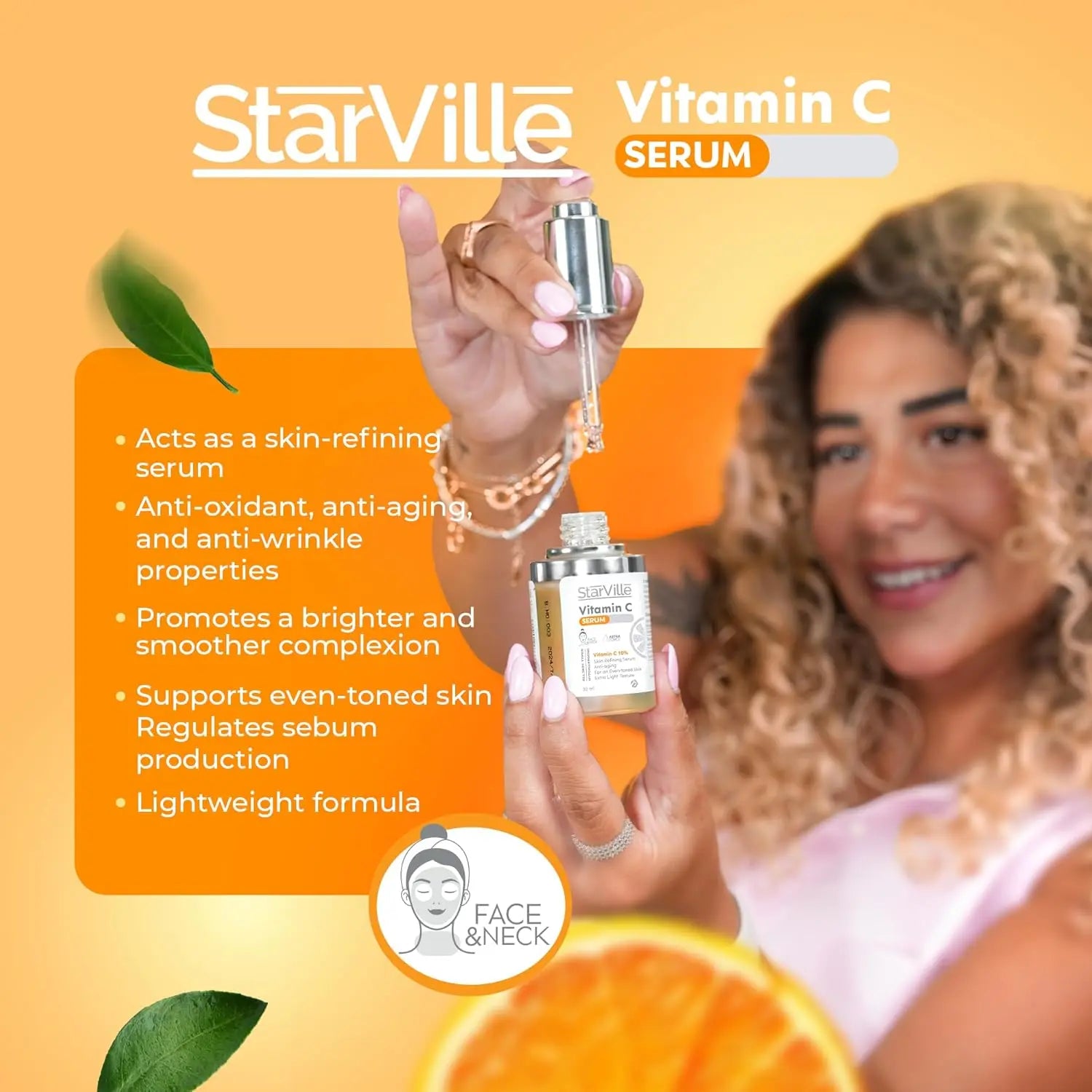Starville Vitamin C, Anti Aging, skin refining Serum, 30 ml Starville
