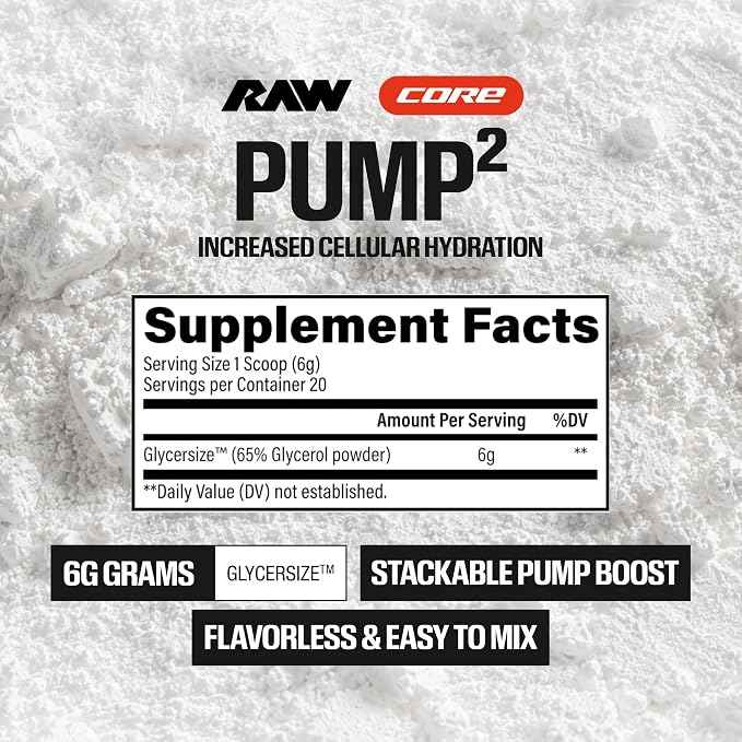 RAW Pump2 Pre Workout, Glycerol Pump, Pre Workout Supplement
