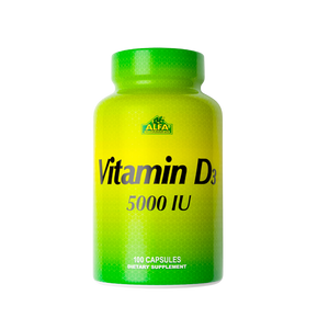 Alfa Vitamins Vitamin D3 5000 IU Dietary Supplement 100 Capsules