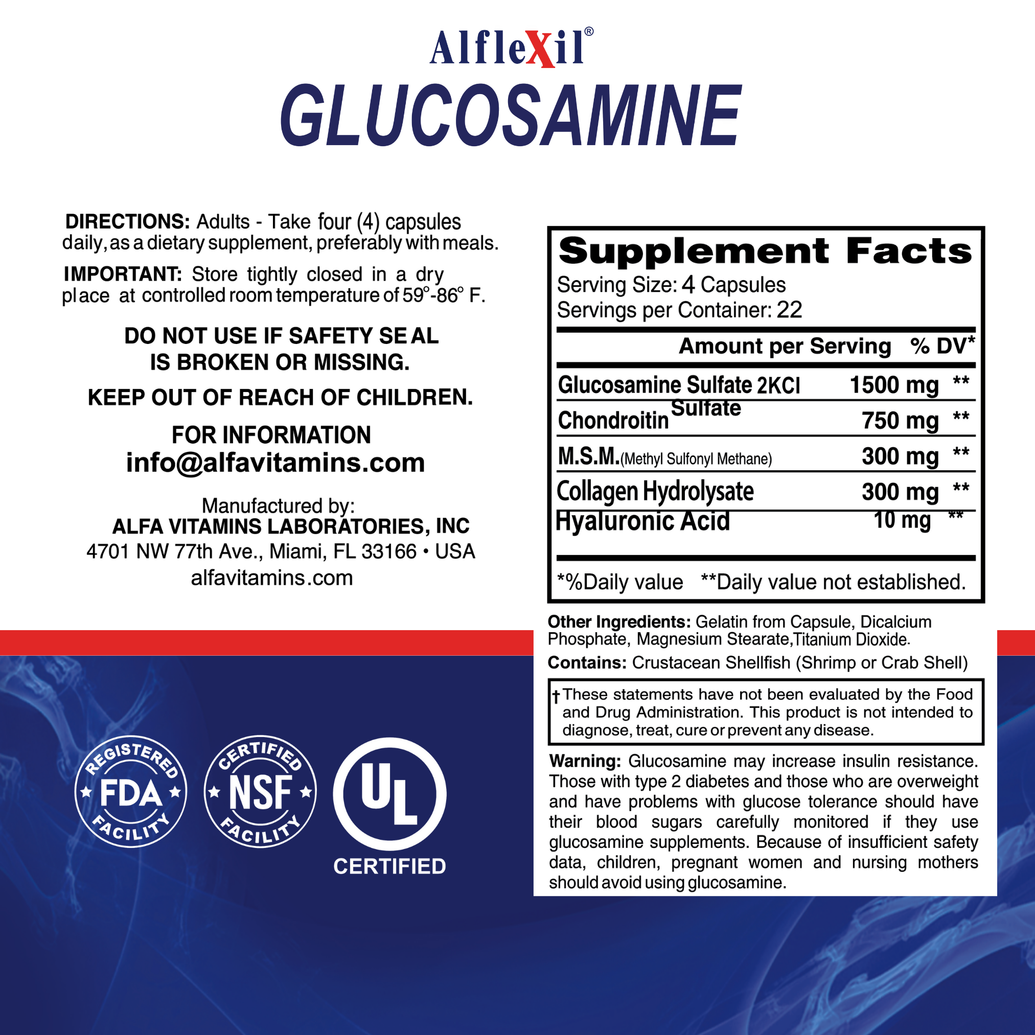 Alfa Vitamins Alflexil Joint Support Supplement 90 Capsules