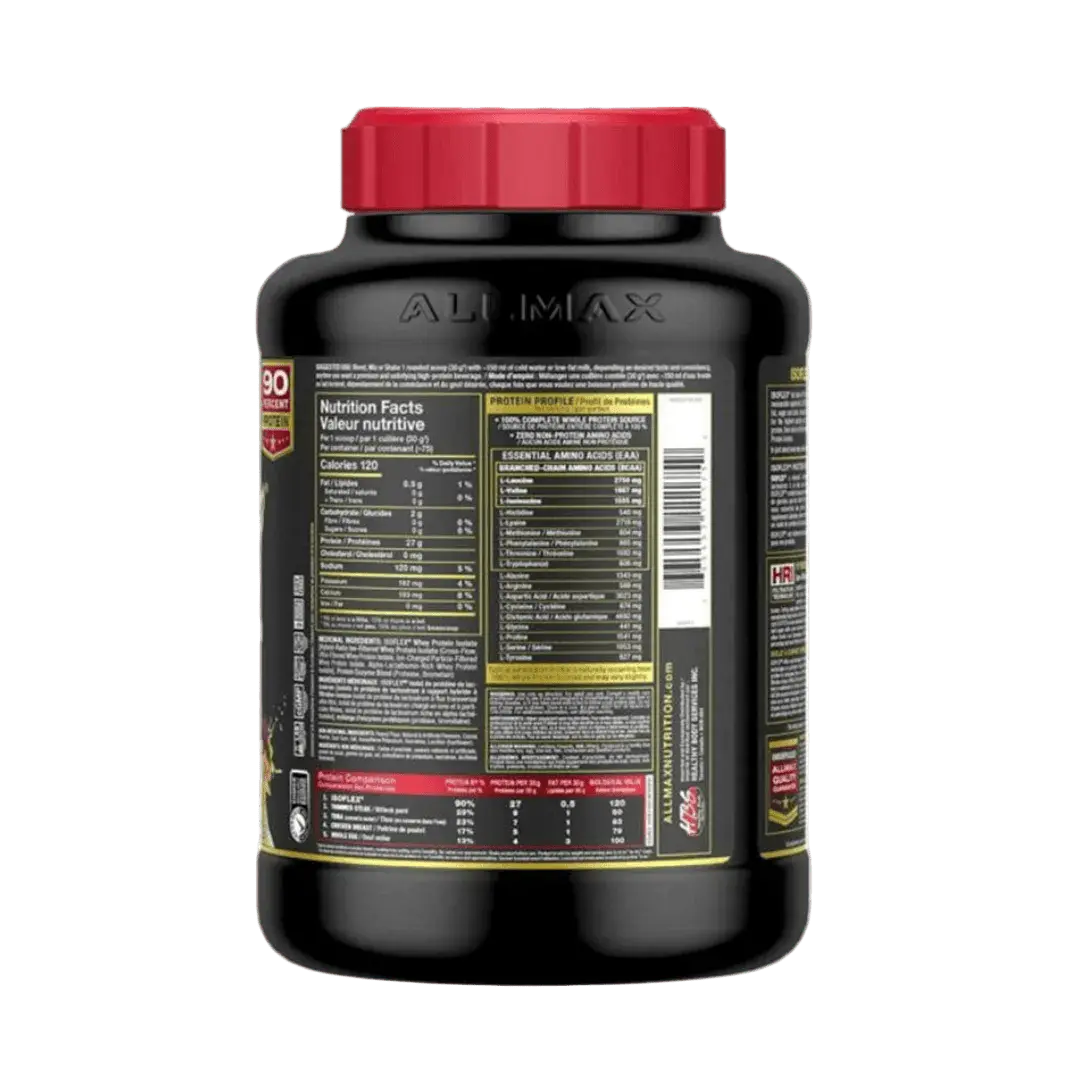 ALLMAX ISO FLEX whey protein Isolate, 27g protein, 2.27kg( 75 servings) - KleanSource