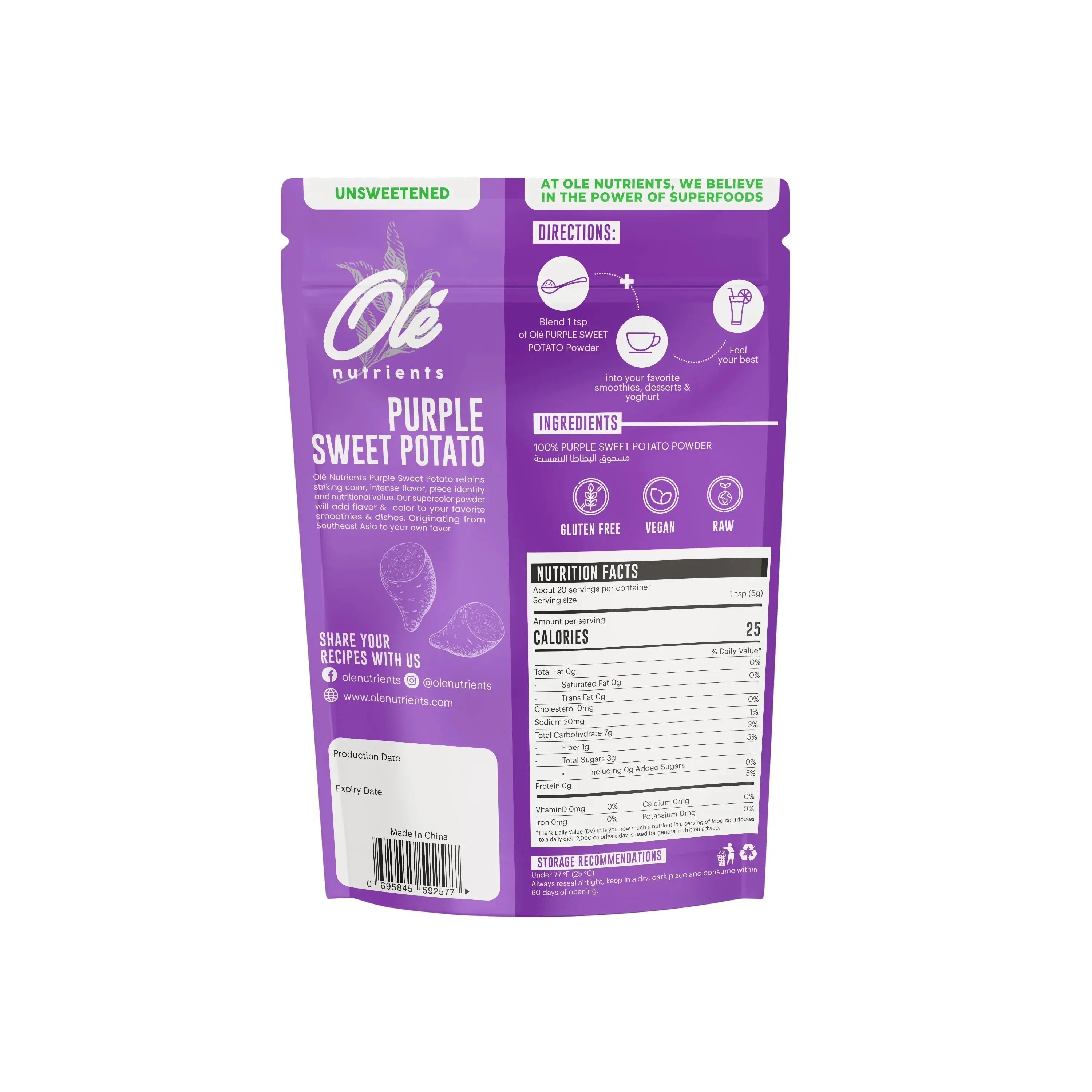Ole Nutrients, Purple Sweet Potato 100g Ole Nutrients