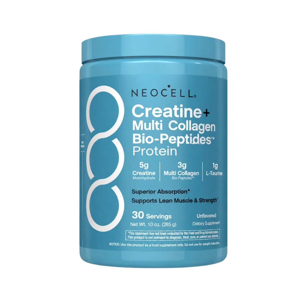 Neocell, Creatine + Multi Collagen Bio-Peptides Powder – 5G Creatine + 3G Collagen – Unflavored (30 Servings)