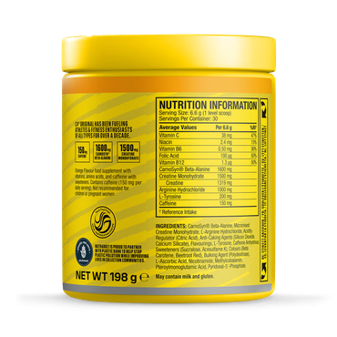 C4 Original Pre-Workout, 30 Servings back of pack