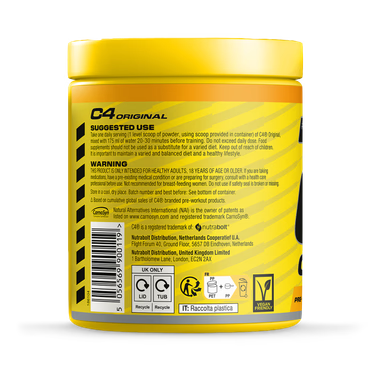 C4 Original Pre-Workout, 30 Servings back of pack2