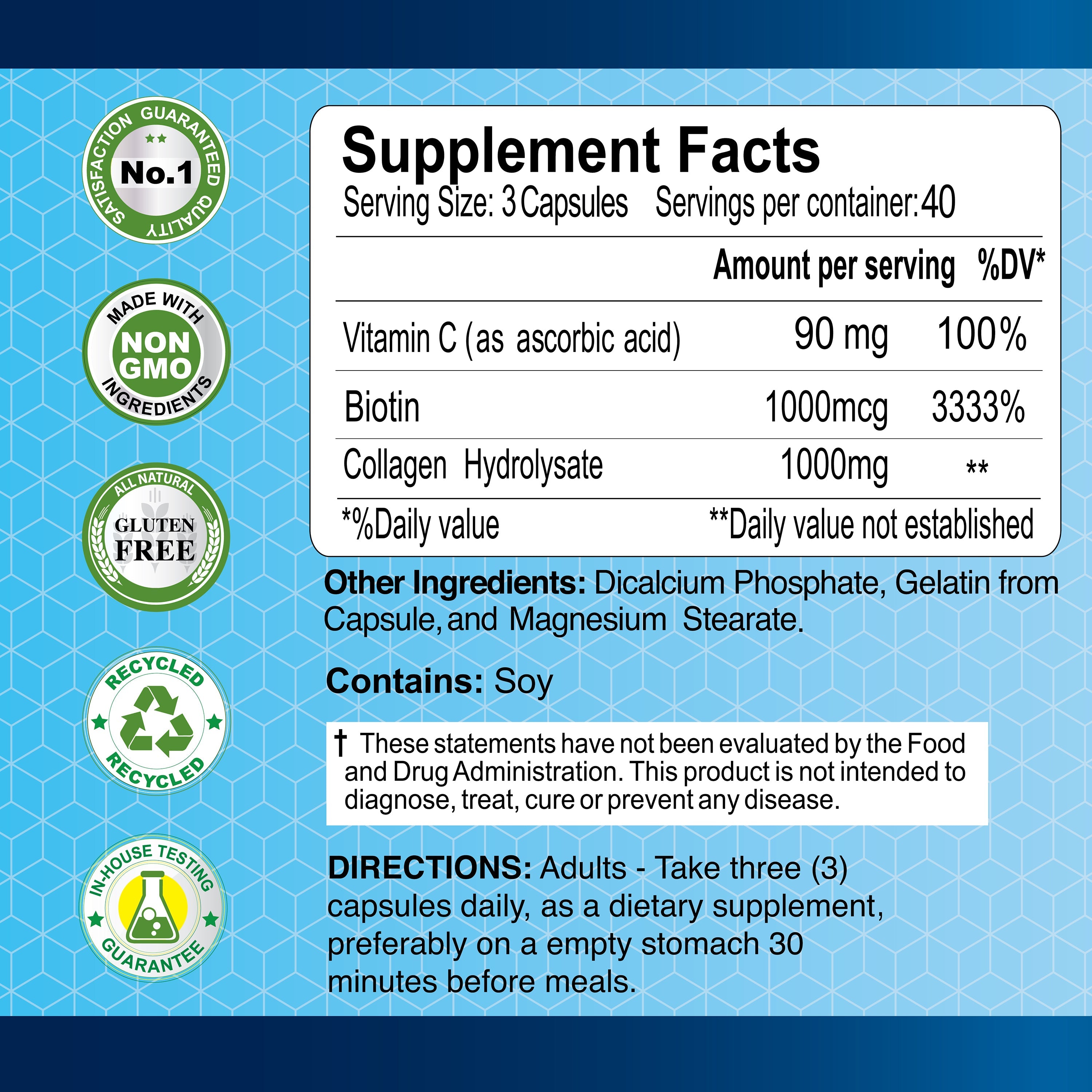 Alfa Vitamins CollagenC Hydrolysate Biotin Capsules