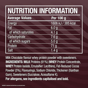 Cellucor C4 Whey Protein Powder, 25g Protein, Low Sugar, 22 Servings hersheys chocolate back of pack