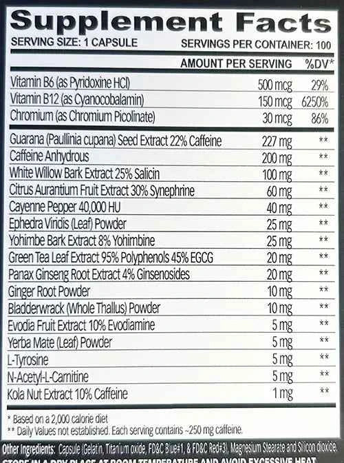 Cloma Pharma, Asia Black 25 Ephedra, 100 Capsules