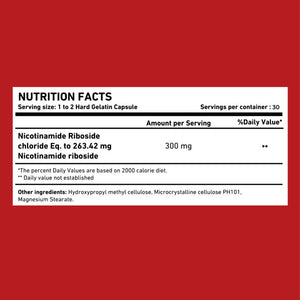 Dozova NAD+ support normal cellular nad levels and oxidative stress 30 tablets back of pack