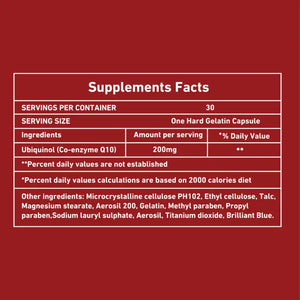Dozova coq10 supplement facts