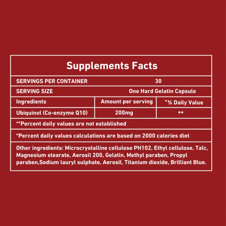 Dozova coq10 supplement facts