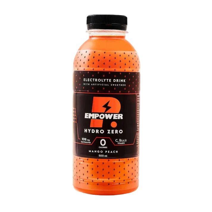 EMPOWER, Hydro Zero Electrolytes Drink, 500ml, Sugar Free Mango Peach